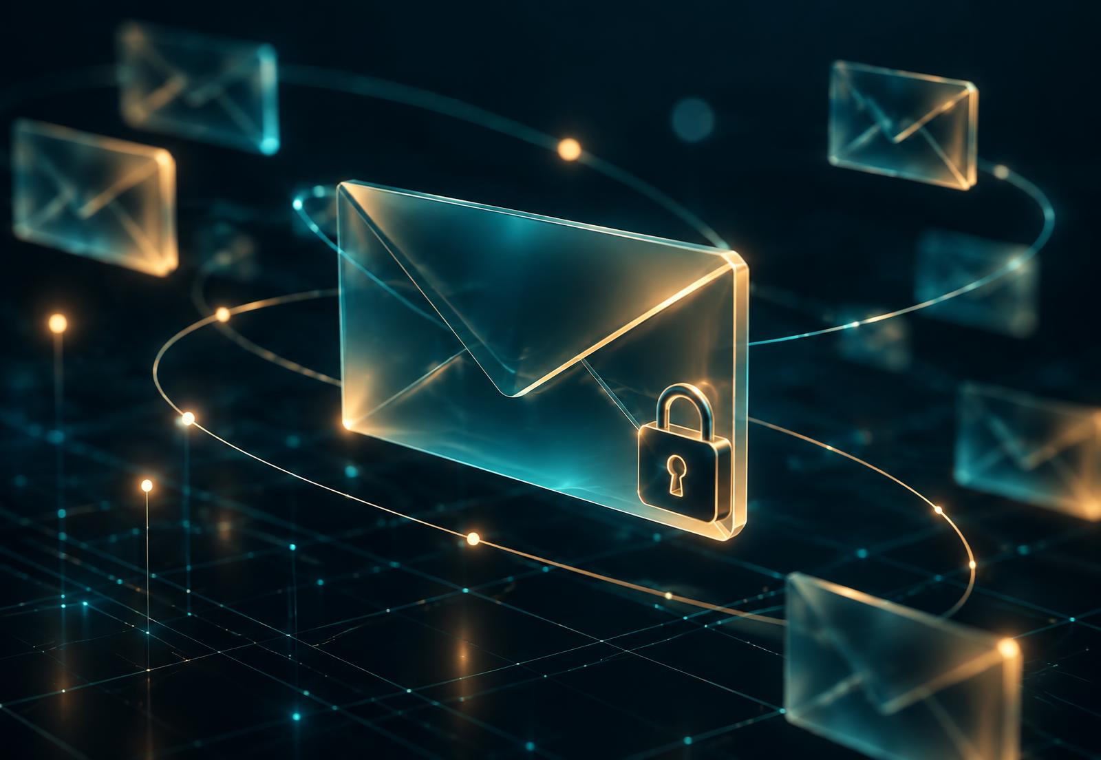 Glowing envelopes travelling across a secure network